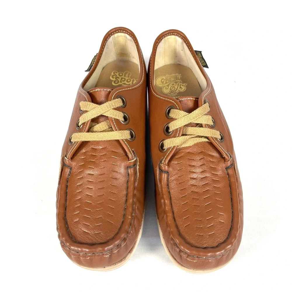 Vintage Soft Spots Cream Puffs Leather‎ Loafers Brown Womens 6.5 USA Comfort